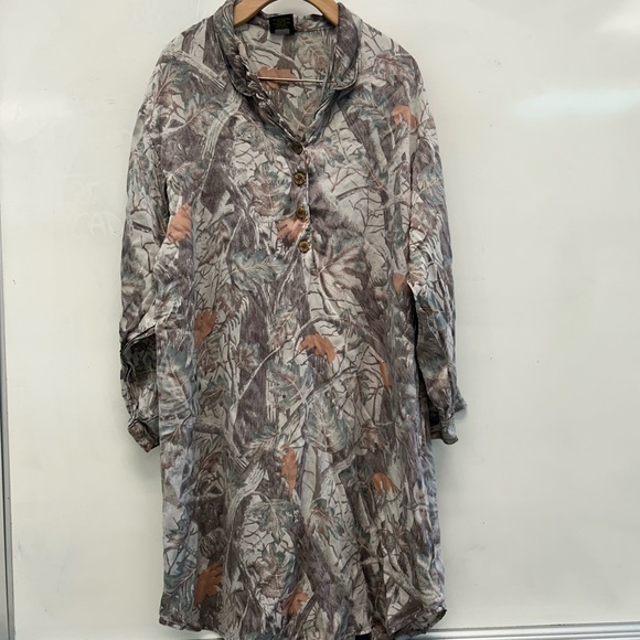 Cabelas 100% silk camouflage sleep shirt nightgown XL - Picture 2 of 8